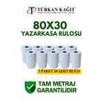 RULORULO 80x30 Termal Rulo - Yazarkasa Adisyon Rulosu 1 Paket 10 Adet