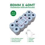RULORULO 80x40 Termal Rulo Yazarkasa Adisyon Rulosu 1 Paket 10 Adet BPA Free TSE Belgeli