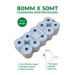 RULORULO 80x50 Termal Rulo Yazarkasa Adisyon Rulosu 1 Paket 10 Adet BPA Free TSE Belgeli