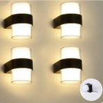Rultech 4 Adet Duvar LED Lamba 12W Gün Işık 3200K Bahçe Teras Iç&dış Mekan Dekoratif LED Aplik Aydınlatma - 3200K - Gün Işığı