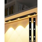 RULTECH 40cm Harekete Duyarlı led İnsan Vücudu Sensörlü Usb Sarj Taşınabilir Kablosuz Mutfak Elbise Dolabı Merdiven Led Cabinet Gece Lambası (2 ADET 40CM)