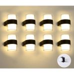Rultech 8 Adet Duvar LED Lamba 12W Gün Işık 3200K Bahçe Teras Iç&dış Mekan Dekoratif LED Aplik Aydınlatma - 3200K - Gün Işığı