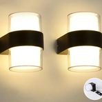 RULTECH DUVAR LED LAMBA 12W GÜN IŞIK 3200K BAHÇE TERAS İÇ&DIŞ MEKAN DEKORATİF LED APLİK AYDINLATMA (2 ADET)