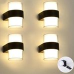RULTECH DUVAR LED LAMBA 12W GÜN IŞIK 3200K BAHÇE TERAS İÇ&DIŞ MEKAN DEKORATİF LED APLİK AYDINLATMA (4 ADET)
