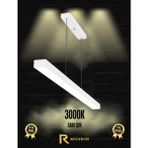 Rultech Lineer 100CM Beyaz Kasa Gün Işık 3000K Ledli Sarkıt Modern LED Avize, Salon, Mutfak, Masa Üstü Avize - 3000K - Gün Işığı