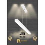Rultech Lineer 80CM Beyaz Kasa Sıcak Beyaz Işık 4000K Ledli Sarkıt Modern LED Avize, Salon, Mutfak, Masa Üstü - 4000K - Doğal Beyaz