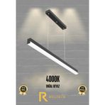 Rultech Magro 100CM ( Siyah Kasa, Sıcak Beyaz Işık 4000K ) Sarkıt Modern LED Avize, Salon, Mutfak, Masa - SİYAH KASA - Günışığı