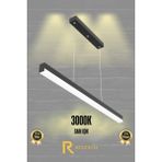 Rultech Magro 60CM ( Siyah Kasa, Gün Işık 3000K ) Sarkıt Modern LED Avize, Salon, Mutfak, Masa - SİYAH KASA - Gün Işığı