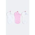 Run 3 lü Çocuk Basic Patik Çorap Beyaz/Beyaz/Pembe