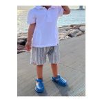 runbaby %100 Pamuk Çift Kat Müslin Bebek Şort (MAVİ ÇİZGİLİ)
