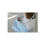 runbaby ( 75x75 cm ) Ayarlanabilir Askılı Doğal Tek Kat Müslin Emzirme Örtüsü - Açık Mavi Yıldız