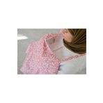 runbaby ( 75x75 cm ) Ayarlanabilir Askılı Doğal Tek Kat Müslin Emzirme Örtüsü - Pembe Çiçek