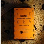Rune Sembolleri Sandığı Ahşap Kutulu Ebru Ceylan Çap
