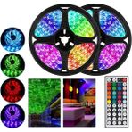 Runedo Rgb Renkli Şerit LED - 5 Metre-Silikonlu-3 ÇIPLI-12V 5A Adaptör-44 Tuşlu Kumanda-Kontrol Kutusu 12V 6A
