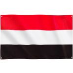 Runesol Yemen Bayrağı, 91x152cm, 3ft x 5ft, Arap Kurtuluş Bayrağı, Yemen Ulusal Bayrağı, 4 Gözlü, Her Köşede Grometler, Premium Bayraklar, İç Mekan, Dış Mekan, Canlı Renkler