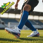 Rungo Laliga Superfly Profesyonel Çoraplı Çimsaha ve Halısaha Krampon - Beyaz - Mavi