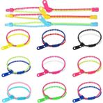 Runjing 12 Pcs Parti Fermuar Bileklikler, Fermuar Bileklik Fidget Oyuncak Neon Renkler Fermuar Bileklikler Dostluk Fidget Fermuar Bileklikler Stres Giderici Fermuar Bileklikler Duyusal Oyu (Yurt Dışından) - Siyah