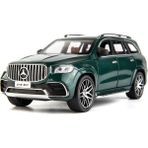 Runjing Benz GLS63 Amg Model Araba 1/24 Alaşım Döküm Koleksiyon Geri Çekin Oyuncak Araba Işık ve Ses Kapısı Çocuklar Için Açılabilir Erkek Hediye (Yeşil) (Yurt Dışından)