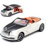 Runjing Yeni Sürüm - Zarif Araba Modeli 1/24 Rolls-Royce Şafak Model Araba, Çinko Alaşımlı Yetişkinler ve Çocuklar Için Ses ve Işık ile Geri Çekin Oyuncak Araba Hediye. (Beyaz) (Yurt Dışından)