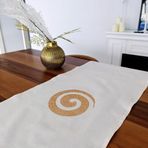 Runner 40*110 cm Taş İşlemeli Tasarım Runner Masa Örtüsü (Bej-Tek Spiral)