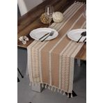 Runner Pamuk Dantel Püsküllü Bej Runner ,Sunum Örtüsü Dantel Bej 35x155 Cm Regina Runner Masa Örtüsü