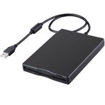 Runqin Siyah FDD 1,44 MB 3,5 inç Taşınabilir Harici USB Disket Sürücü