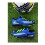 RUNSTEP Çocuk Genç Yetişkin Erkek Mavi Sarı Bağcıklı Halı Saha Futbol Ayakkabısı