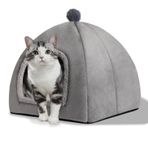 RUONARIER İç Mekan için Kedi Yatağı Mağarası, Kedi Kubbe Yatağı için Uygun, Kapalı Kediler için Saklanma Yatağı, Yavru Kedi için Çıkarılabilir Yatak. Çift Kullanımlık Kedi Çadır Evi (XL:43,18 x 43,18