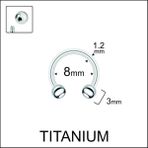 Rupen Kraft %100 G23 Titanyum Çift Top Titanyum Smiley Septum Halka Piercing - 8 - Gümüş