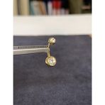 Rupen Kraft G23 Titanyum Göbek Piercingi %100 Titanyum Çift Taş Altın Titanyum Göbek Piercingi - 10 MM - Gold