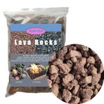 Rurtsva Orta Lav Kayası 10 lbs, 1 "- 2" Doğal Volkanik Taşlar Şömine, Ateş Çukuru veya Kase Kayalarında İç Mekan Dış Mekan Doğal Gaz Propan Yangınları ve Dekoratif Peyzaj için Kullanılır