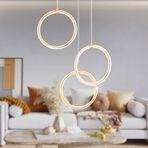 Ruscello 3lü Gold Sarkıt 102 Watt Sarkıt 3 Renkli Ledli Modern Mutfak Banyo Led Salon Sarkıt Avize