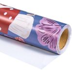 RUSPEPA Hediye Kağıdı Rulosu – Mini Rulo – Mantar Tasarımı, Doğum Günü, Tatil ve Parti için İdeal – 43,2 cm x 10 m