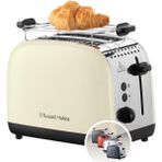 Russell Hobbs Ekmek Kızartma Makinesi [2 Dilim Için] Colours Plus Inox Krem (Ekstra Geniş Yuvalar, 6 - Renkli