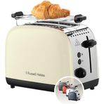Russell Hobbs Ekmek Kızartma Makinesi [2 Dilim Için] Colours Plus Inox Krem (Ekstra Geniş Yuvalar, 6