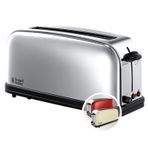 Russell Hobbs Ekmek kızartma makinesi [2 dilim için uzun yarıklı / 1 geniş ekmek dilimi] Victory paslanmaz çelik (ekstra geniş tost yuvası, ekmek başlığı, 6 kızartma kademesi + buz çözme ve ısıtma