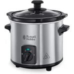 Russell Hobbs Slow Cooker Mini [Ağır 2 L Seramik Pişirme Tenceresi, Isteğe Göre Sıcaklık Dağılımı] Kompakt Yavaş Pişirici (3 Sıcaklık Ayarı Sıcak Tutma Fonksiyonu, 145 W) Yavaş Pişirici 25570-56