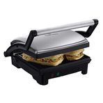 Russell Hobbs tost makinesi [3'ü 1 arada: 17888-56 masa üstü ızgara, açık ızgara plakaları, panini ve sandviç makinesi, temas ızgarası, aynı anda her iki taraftan] paslanmaz çelik, yapışmaz kaplamalı plakalar