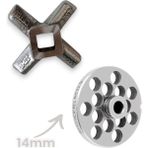 Russet 22 Numara 14 mm 2'li Kıyma Makinesi Ayna ve Bıçak Seti