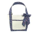 Rustic Design-El Yapımı Tote Çanta – Çiçek Desenli Askılı, Fiyonklu Şık Bez Çanta – Günlük Kullanım İçin Hafif ve Dayanıklı