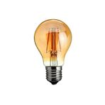 Rustik 4w A60 Led Filament Ampul E27 Sarı Işık Dekoratif Vintage Aydınlatma (1, Amber Cam)