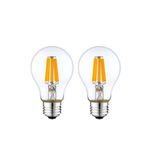 Rustik 4w A60 Led Filament Ampul E27 Sarı Işık Dekoratif Vintage Aydınlatma (2, Şeffaf Cam)