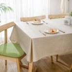 Rustik Düğün Masa Örtüsü 130x130 cm Keten Masa Örtüsü Düz Renk Mutfak Kahve Restoran ve Bahçe için Masa Örtüsü Bej
