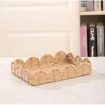 Rustik El Dokuma Dekoratif Sepet, 26x20x6 cm, Kağıt İp Organizatör, Kırsal Tasarım