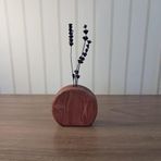 Rustik El Yapımı Ahşap Vazo, Masif Çam, Antik Ceviz Renk, 12x12 cm, Kuru ve Taze Çiçekler İçin, Minimalist İskandinav Tasarım (Ceviz)