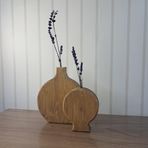 Rustik El Yapımı Ahşap Vazo Seti, Masif Çam, Antik Meşe/Ceviz/Tik Renk Seçenekli, 2'li Set, Büyük Boy 18x18 cm ve Küçük Boy 16x16 cm, Dekoratif Çiçek Aranjmanı için