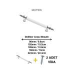 Rustik Kulp Modelleri Lüks Modern Mutfak Dolap Çekmece Mobilya Kulbu 96Mm Beyaz-Krom