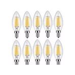 Rustik Led Ampul 4w E14 İnce Duy Gün Işığı 10 Adet Düz Mum Ampul