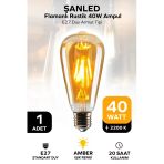 Rustik Led Ampul Amber E27 Duy Flamanlı Armut Tipi St64 Dekoratif - 1 Adet