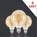 Rustik Led Ampül E27 Duy G95 Glop Model 3 Adet 4 Watt Safsaf3adet, One Size